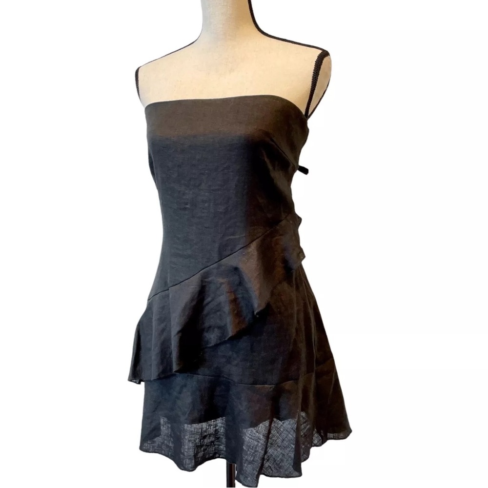 Skylar + Madison Womens  Mini Strapless Tiered Linen dress NEW